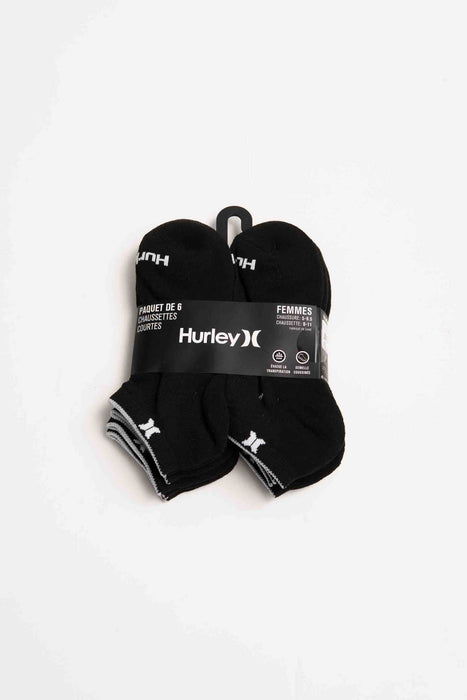 Calcetines de mujer Hurley 6PK Blanco y negro